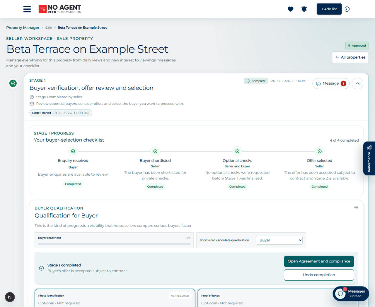 Desktop workspace overview from the demo property